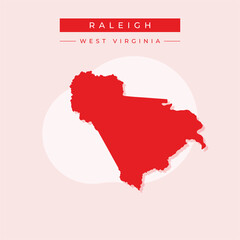 Vector illustration vector of Raleigh map West Virginia