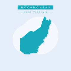 Vector illustration vector of Pocahontas map West Virginia
