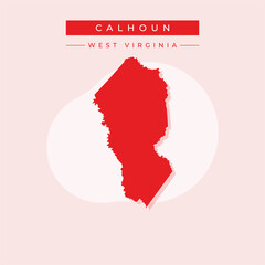Vector illustration vector of Calhoun map West Virginia