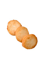 Delicious fresh sweet cheese pancakes with raisins and cinnamon