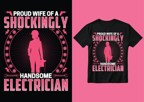 Electrician T-shirt Design Vector Art