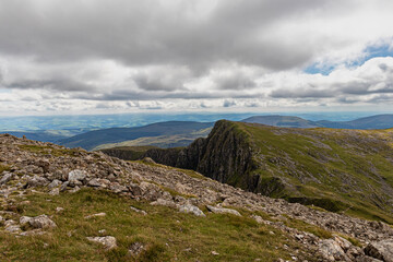 Hiking Cadair Idris in Snowdonia National Park in the summer