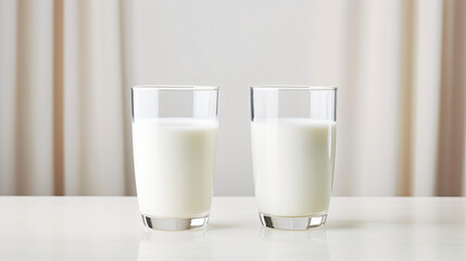 Two Glasses of fresh milk