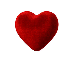 Velvet Realistic 3D Heart isolated on black background. Romantic Valentine Heart. For Wedding, Anniversary, Birthday, Valentine's Day, Party Invitations, Scrapbooking. 3D rendered illustration.