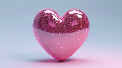 Fototapeta premium 3D Heart emoji. Valentines day. Pink heart emoticon, Ai Generated