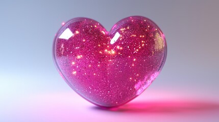 Fototapeta premium 3D Heart emoji. Valentines day. Pink heart emoticon, Ai Generated