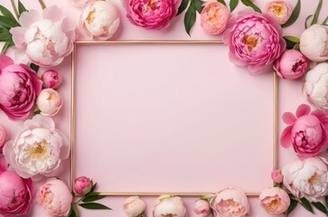 Fototapeta na wymiar pink roses and card background with copy space