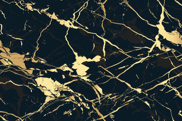 Black marble texture background with white curly veins. closeup surface granite stone texture for ceramic wall tile, flooring and kitchen design illustration - obrazy, fototapety, plakaty