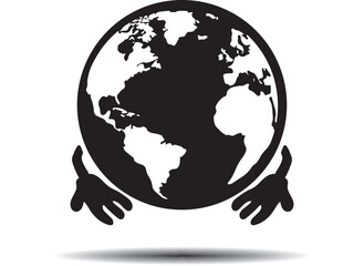 Globe icon, environmental simple vector