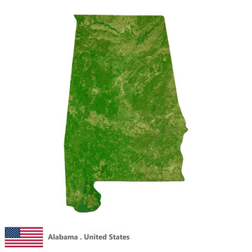 Alabama, States of America Topographic Map (EPS)