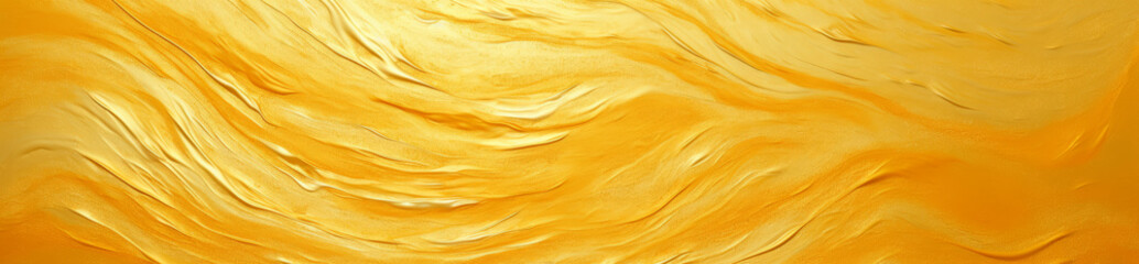 Gold metal textured background or website banner thick oil paint with deep textures and smooth waves