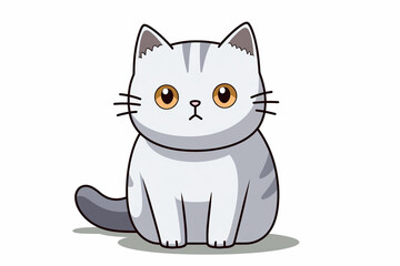 Obraz premium Cute Cat Cartoon Illustration created with Generative AI