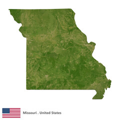 Missouri, States of America Topographic Map (EPS)