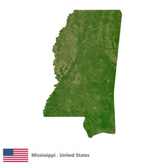 Mississippi, States of America Topographic Map (EPS)