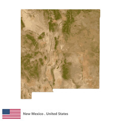 New Mexico, States of America Topographic Map (EPS)