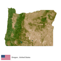 Oregon, States of America Topographic Map (EPS)
