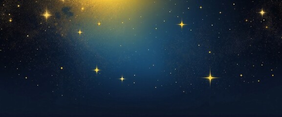 Fototapeta premium Mystical space and stars background wallpaper in yellow and navy blue gradient colors