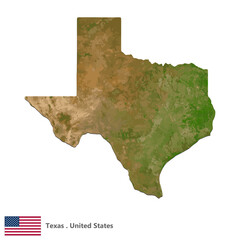 Texas, States of America Topographic Map (EPS)