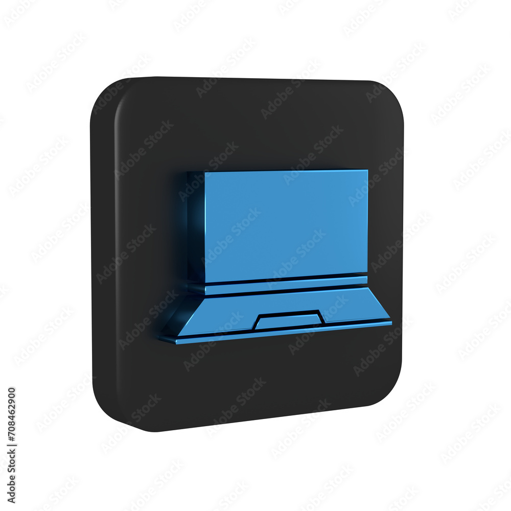 Poster blue laptop icon isolated on transparent background. computer notebook with empty screen sign. black