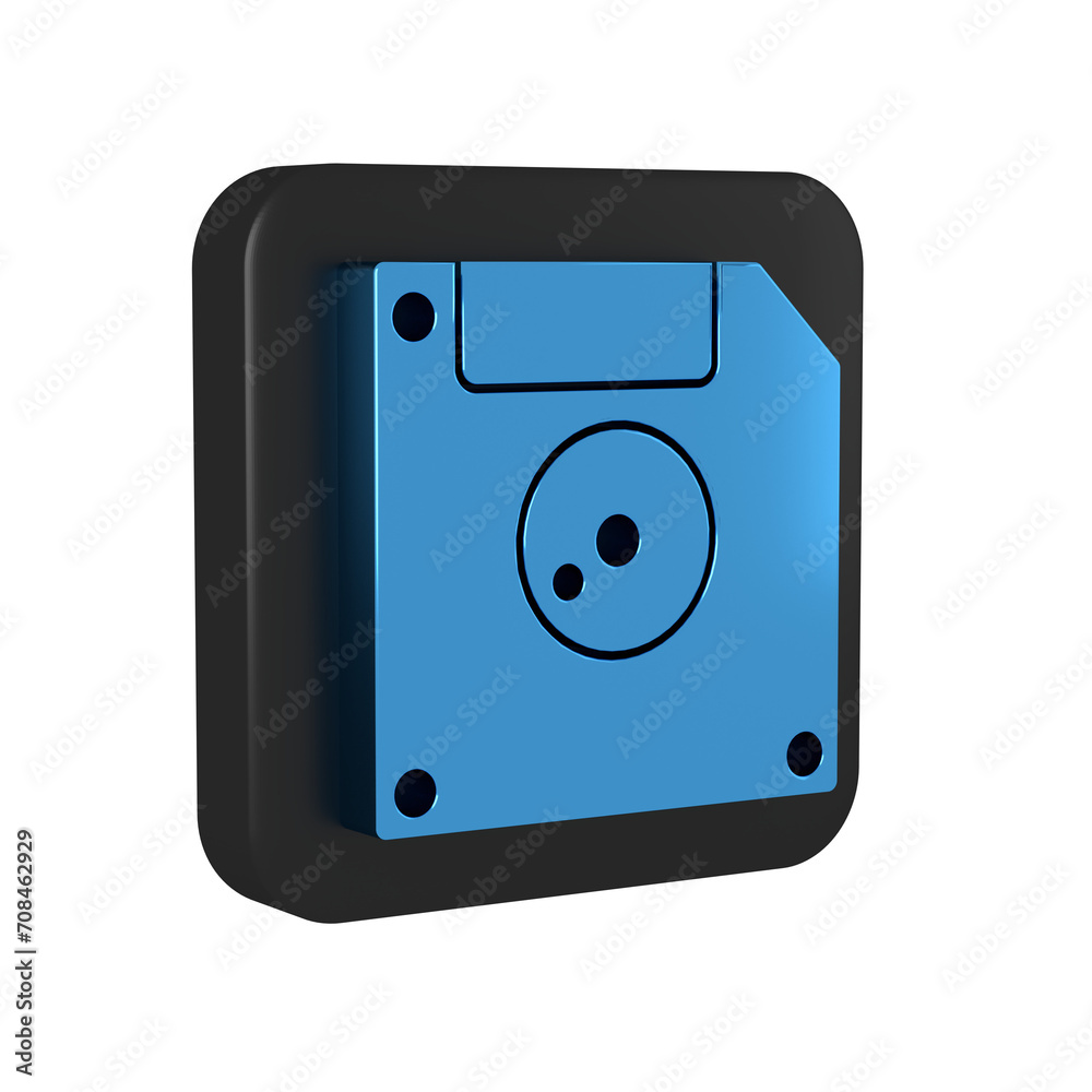 Poster blue floppy disk for computer data storage icon isolated on transparent background. diskette sign. b