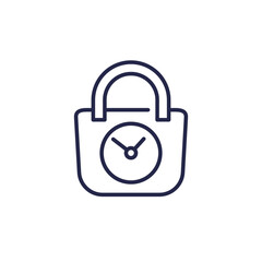 shopping time line icon with a clock and bag