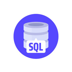 SQL icon, flat vector design