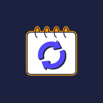 subscription automatic renewal icon with calendar, vector design