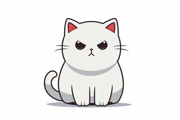 Obraz premium Cute Cat Cartoon Illustration created with Generative AI