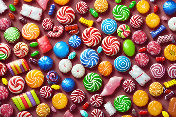 Fototapeta na wymiar Candy background. Generative AI