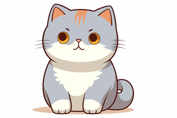 Cute Cat Cartoon Illustration created with Generative AI