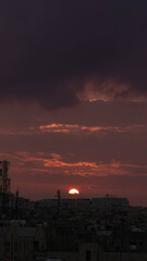 sunset over the city