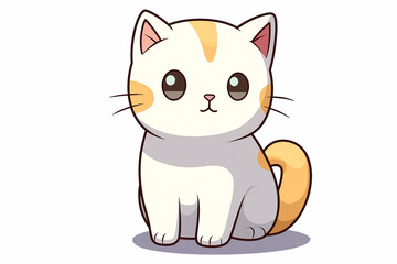 Obraz premium Cute Cat Cartoon Illustration created with Generative AI