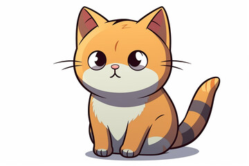 Cute Cat Cartoon Illustration created with Generative AI
