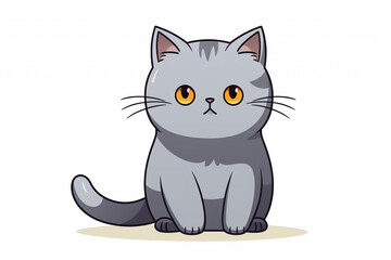 Obraz premium Cute Cat Cartoon Illustration created with Generative AI