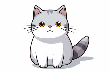 Obraz premium Cute Cat Cartoon Illustration created with Generative AI
