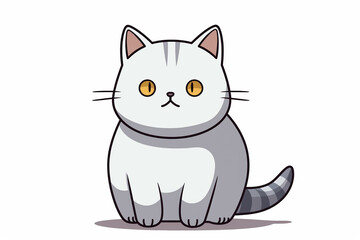 Obraz premium Cute Cat Cartoon Illustration created with Generative AI