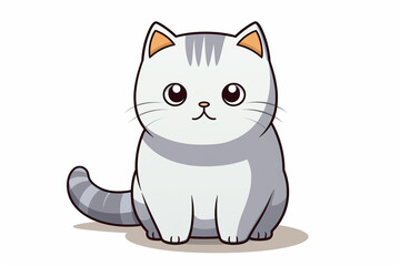 Obraz premium Cute Cat Cartoon Illustration created with Generative AI