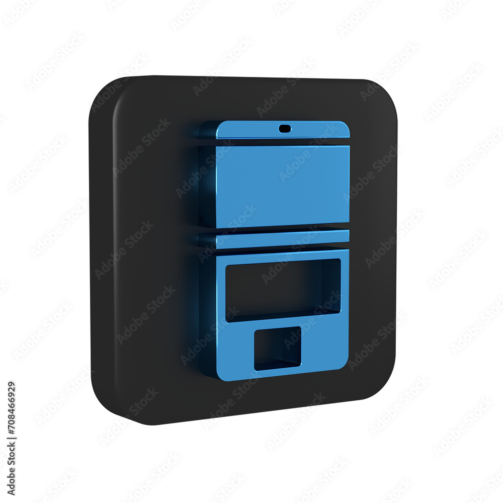 Poster blue laptop icon isolated on transparent background. computer notebook with empty screen sign. black