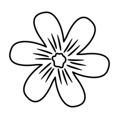 Doodle Flower Lines Style Illustration Vector 