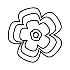 Doodle Flower Lines Style Illustration Vector 