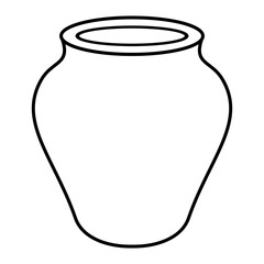 Vase Pot Lines Syle Vector Illustration