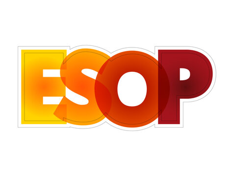 ESOP Employee Stock Ownership Plan - employee benefit plan that gives workers ownership interest in the company, colorful acronym text concept background