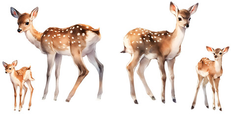 Watercolor baby reindeer clipart for graphic resources