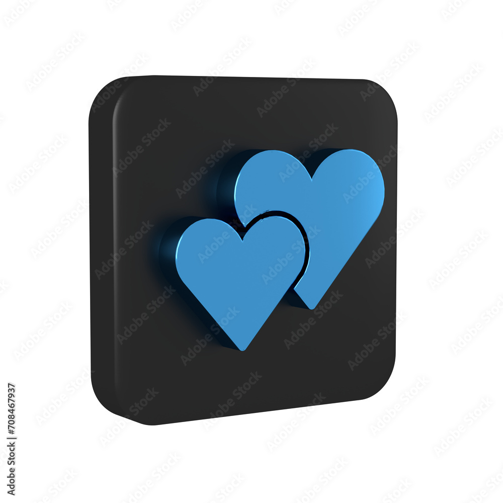 Wall mural blue heart icon isolated on transparent background. romantic symbol linked, join, passion and weddin