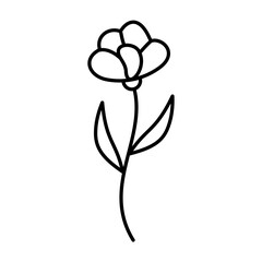 Cute Flower Lines Style Vector Illustration 