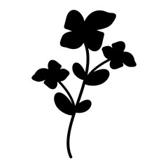 Flower cute doodle Silhouette vector illustration 