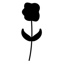 Flower cute doodle Silhouette vector illustration 