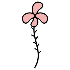 Flower cute doodle vector illustration 
