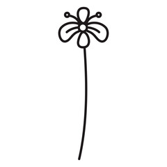 Flower cute doodle Lines Style vector illustration 
