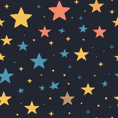 Obraz premium Cartoon 2D stars - Seamless tile